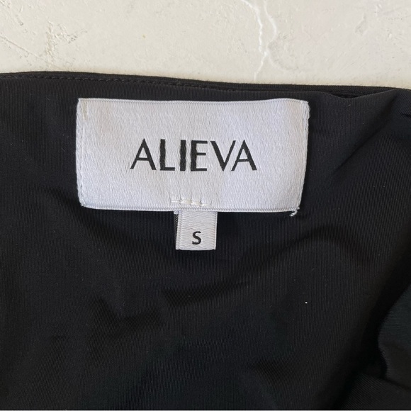 ALIEVA Dasha one shoulder black mini fit dress size S - Picture 6 of 9